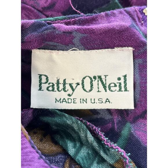 VTG Patty O'Neil Womens S purple Long Sleeves Cottage Core Whimsy Goth Dress - Picture 3 of 8